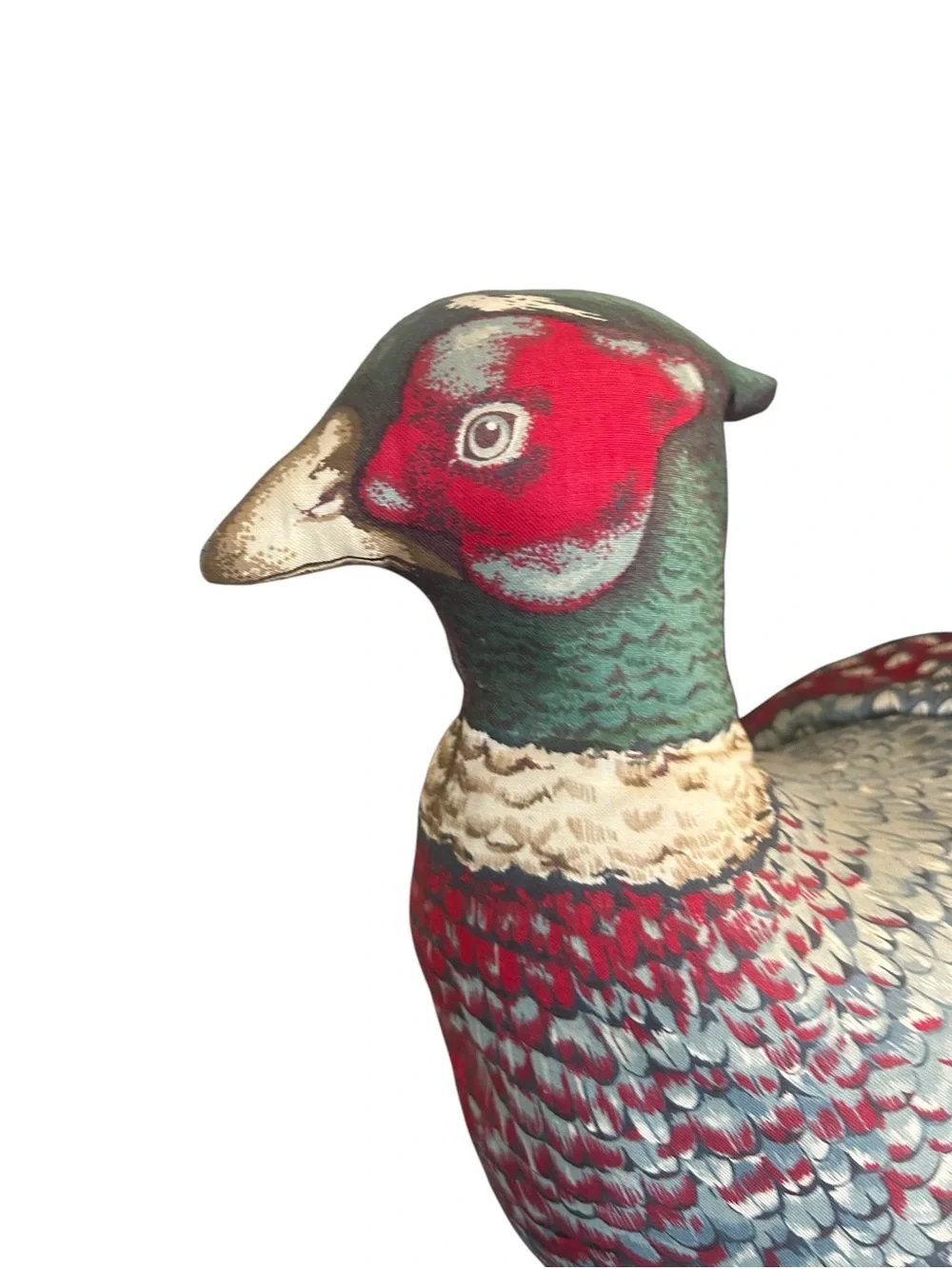 vtg pheasant accent pillow fabric primitive style Bird Primitive Style